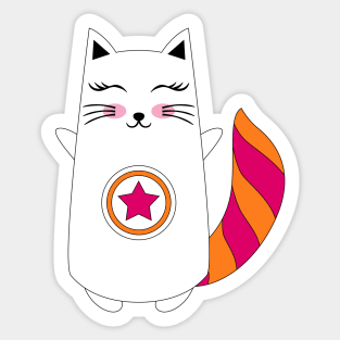 Cat Superhero Sticker